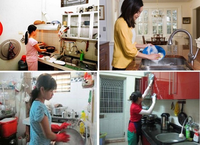  Công việc mỗi ngày của người giúp việc nhà là dọn dẹp nhà cửa, nấu ăn,...